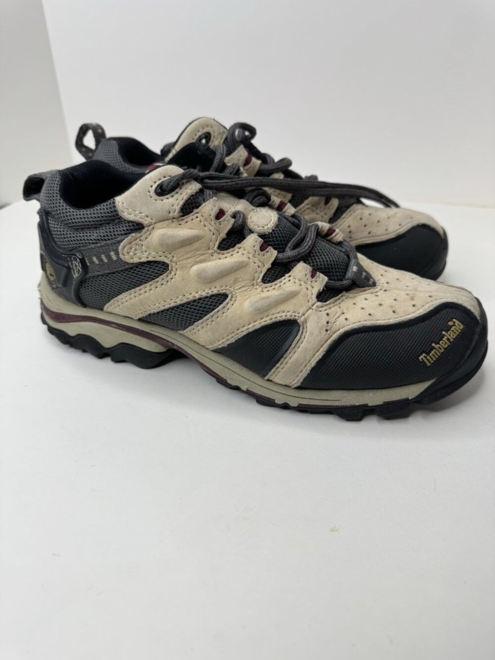 Timberland Athletic Support Sneakers Size 7.5M Men Tan Leather Lace Up Nonskid